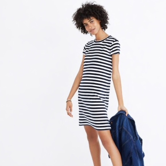 Madewell Dresses & Skirts - NWT Madewell Striped Velour Tee Dress
